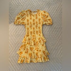 Sabo Skirt Yellow Floral Mini Dress